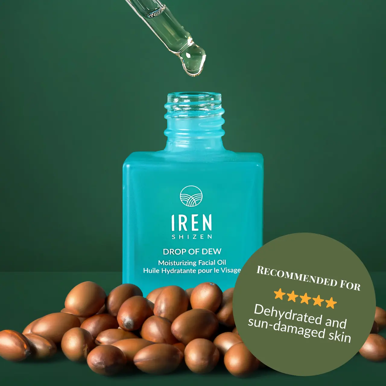 DROP OF DEW Moisturizing Facial Oil: Argan Oil + Prebiotics & Postbiotics