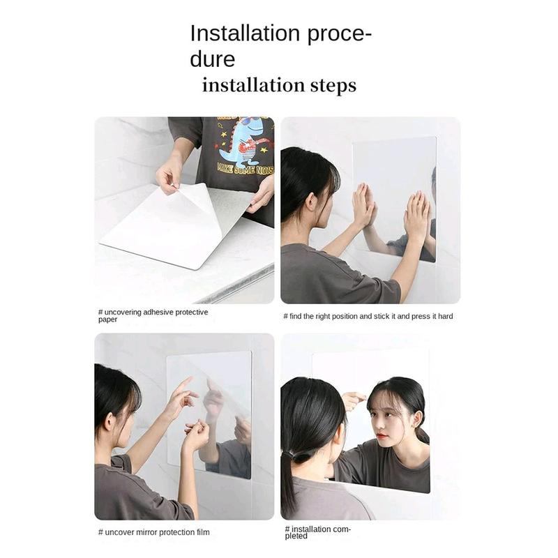 levo cermin AKrILIR DIY BATHROOM Wall acrylic waterproof 12×30cm -L02 6