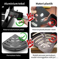 Gambar PanoV Aluminium Rak penyimpanan kamar mandi rak sudut yang dipasang di dinding tahan air dan anti karat dengan daya dukung yang kuat Aluminium - Sudut hitam - 2-1 FREE HOOK + LEM dari PANOV Official Store Kab. Tangerang 3 Tokopedia