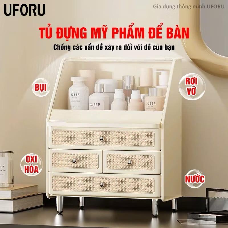  Tủ mỹ phẩm để bàn Hộp đựng đồ makeup trang điểm đa năng nhiều ngăn kiểu dáng thanh lịch sang trọng - UF749 