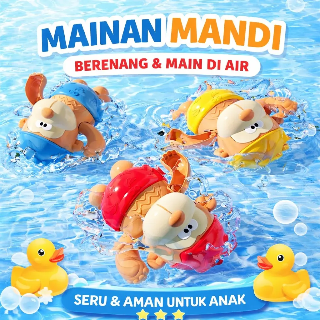Mainan Mandi Anak Monyet Putar Berenang Monkey Mainan Edukasi Bayi Bath Toys Tanpa Baterai