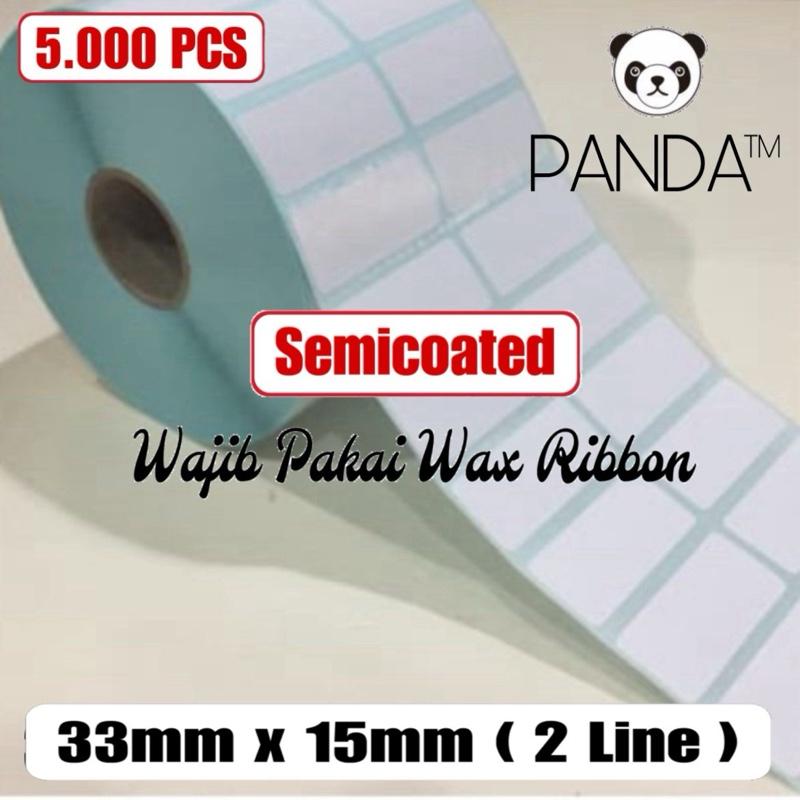 Label Sticker Barcode 33x15mm Semicoated(2 Lines isi 5000 pcs) Core 1"