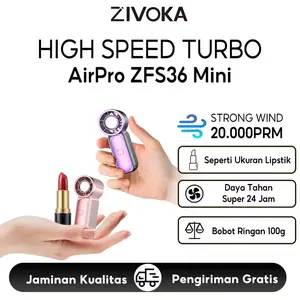 ZIVOKA ZFS36 Mini kipas Strong Portable Wind 100 Gear Wind Speed kipas angin Adjustable Turbo kipas tangan High Speed 20000RPM untuk olahraga luar ruangan