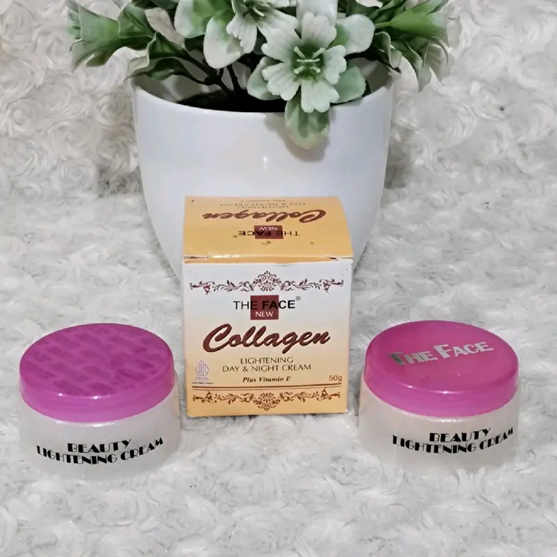 Krim Wajah Siang & Malam Collagen The Face Vitamin E Perawatan Pencerah & Pelembab Muka Berminyak Moisturizer 2