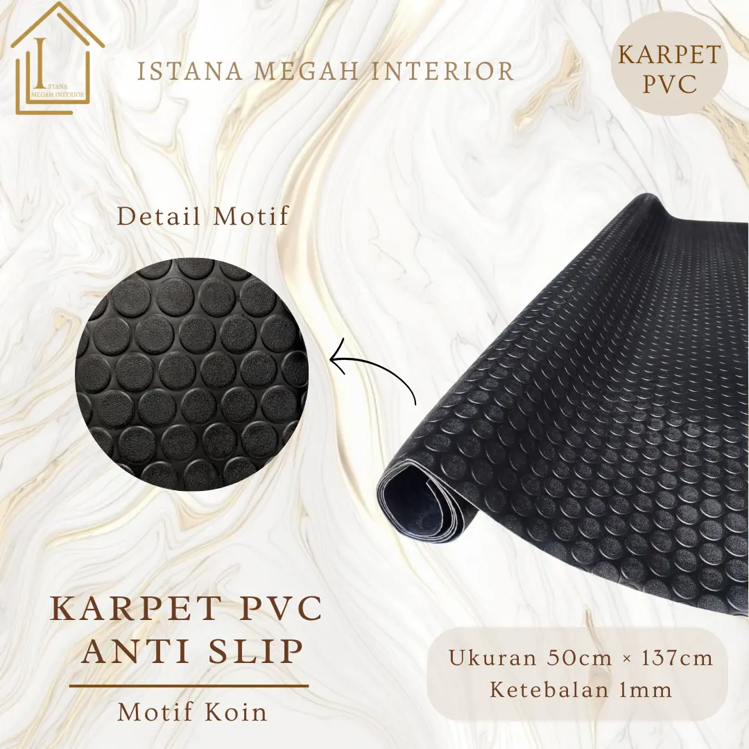 Karpet PVC Koin 1mm PVC Mat Coin Meteran Roll