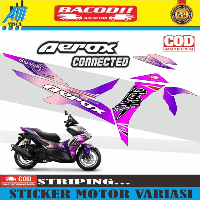 Promo Striping Stiker Motor Aerox Connected New Stiker Variasi Motif Bunglon Motorcycle 7