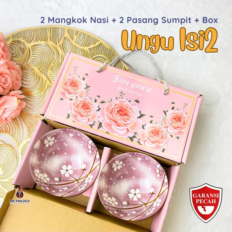Kado Nikahan Bermanfaat Hampers Mangkok Keramik isi 2 RUSA Estetik Murah Kado Pernikahan Pengantin Wedding Bestie Mangkuk Nasi 8