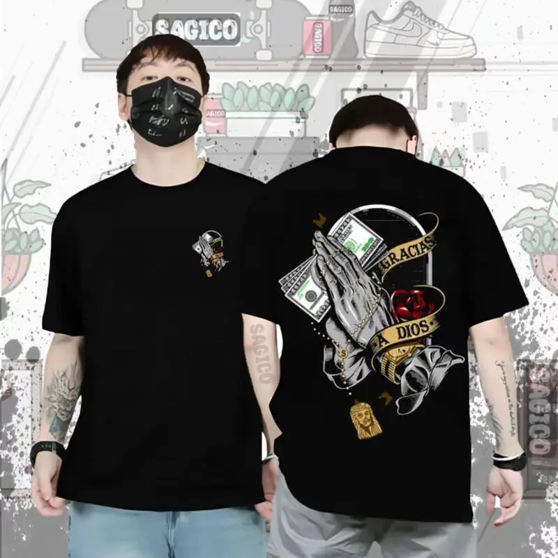 Kaos Pria Model Jalanan Katun Retro Panjang Simple Hitam Tshirt - Bahan Katun Berkualitas Tinggi - Soft, High 3
