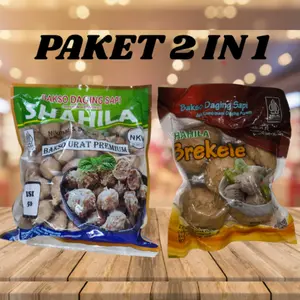 Paket Bundling 2 In 1 BAKSO SHAHILA URAT ISI 50 + BAKSO JUMBO ISI 5 FROZEEN  BAKSO VIRAL Instan Food