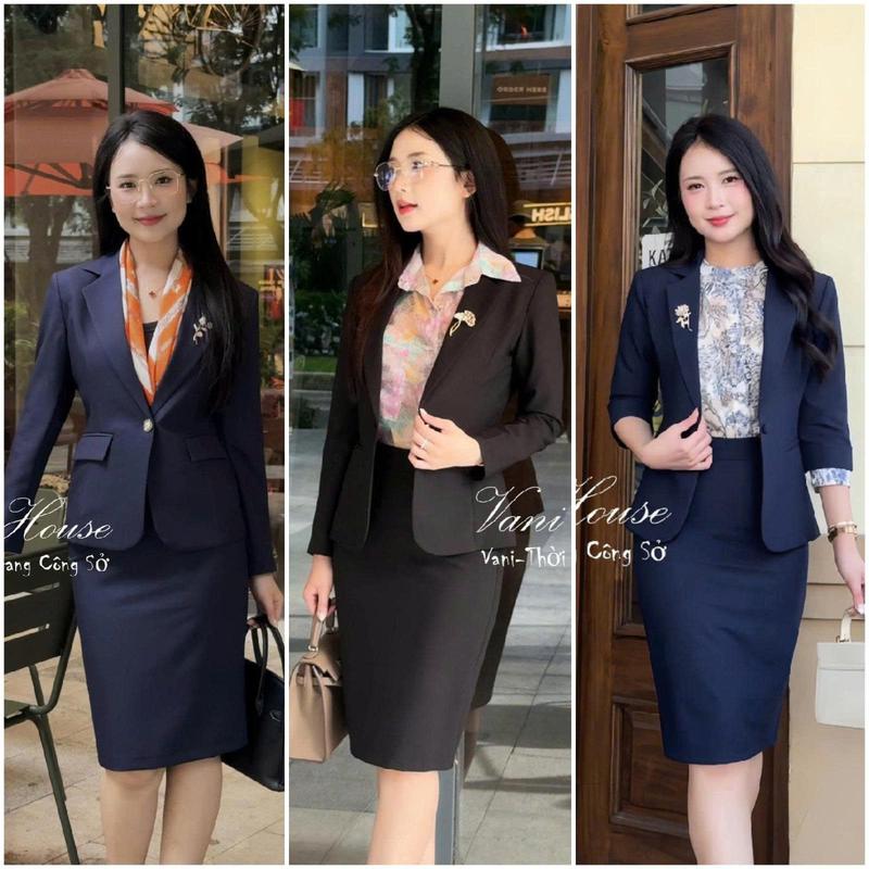 TD60 Set nguyên bộ chân váy Áo vest nữ Women Top