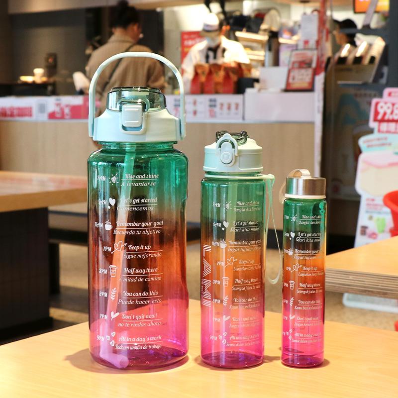 Product Introduction of FoodGrade Botol Beranak 2 Liter + 1000ml + 500ml Botol Minum Viral 1 set BPA FREE Plastik Putih Sedotan Bottles Kitchenware 5