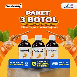 Madu Lambung Herbal Original Freshmag – Paket Super 3 Botol Stok Lebih Banyak, Lebih Praktis untuk Pemakaian Rutin