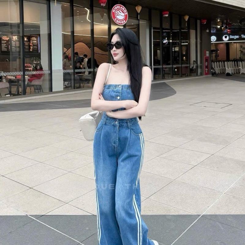  Jum jean viền sọc chun nguc QCCC 