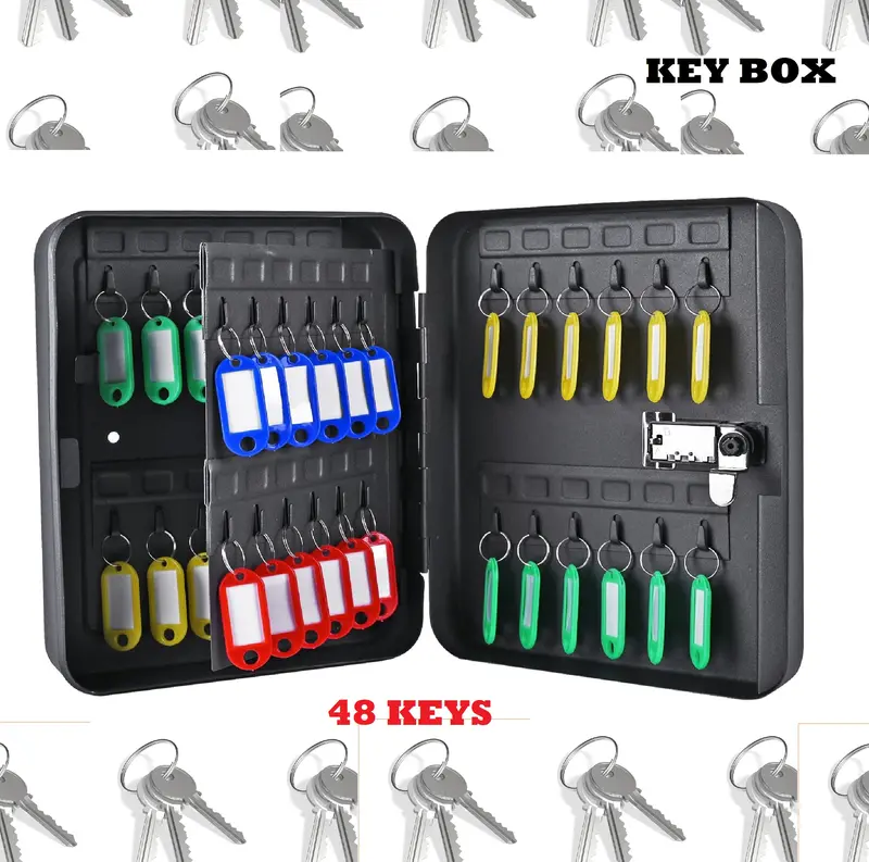 Key Box dengan kode tempat penyimpanan kotak kunci 48 slot kunci - KEY BOX BESI 3