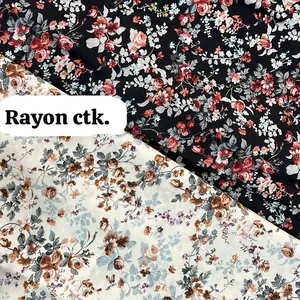 kain katun rayon viscose motif bunga kecil premium import (0,5meter)