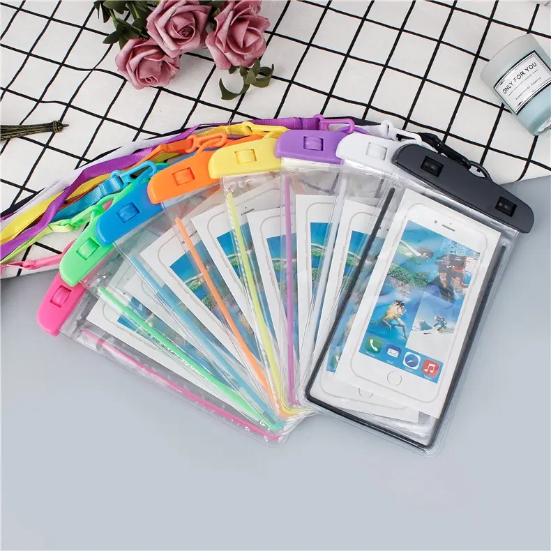 Luminous waterproof bag, suitable for mobile phones below 6.9 inches, transparent rainproof drifting sealed bag, hanging neck touch screen waterproof mobile phone case