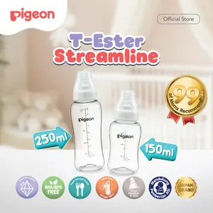 PIGEON Botol T-ESTER Streamline | Pilih Ukuran 150 ml & 250 ml | Botol Susu Bayi | Botol Susu Newborn | Jernih Seperti Kaca | Tahan Sterilisasi UV | Anti Kolik | Dot Seperti Payudara Ibu | Nipple Dot Lembut & Elastis | BPA BPS FREE
