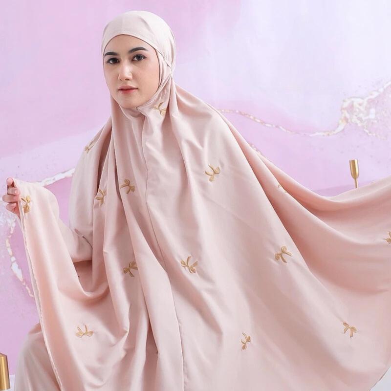 Mukena Dewasa Wanita Bordir Coquette Pita Katun Premium Terbaru - Mukenah, Muslim Atasan Bawahan Traveling 4