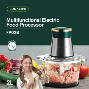 [Celyhome] LUNALIFE Food Chopper FP02B Chopper Kaca 2L Penggiling Daging Multifungsi 250Watt