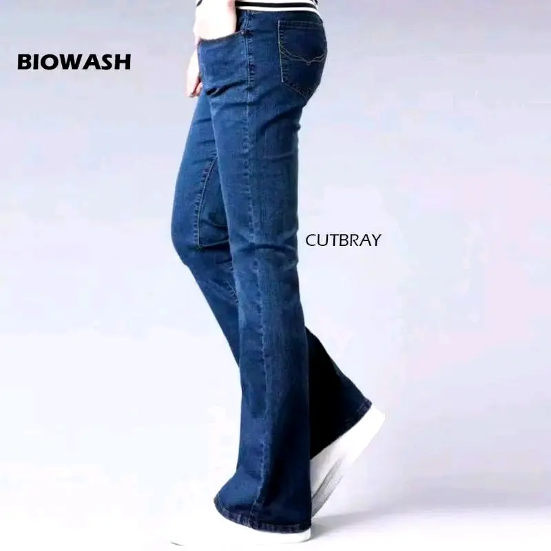 Men's Jeans Cutbray Pria Model Komprang Thn 90an Bahan denim Dewasa Hitam Celana Panjang 1