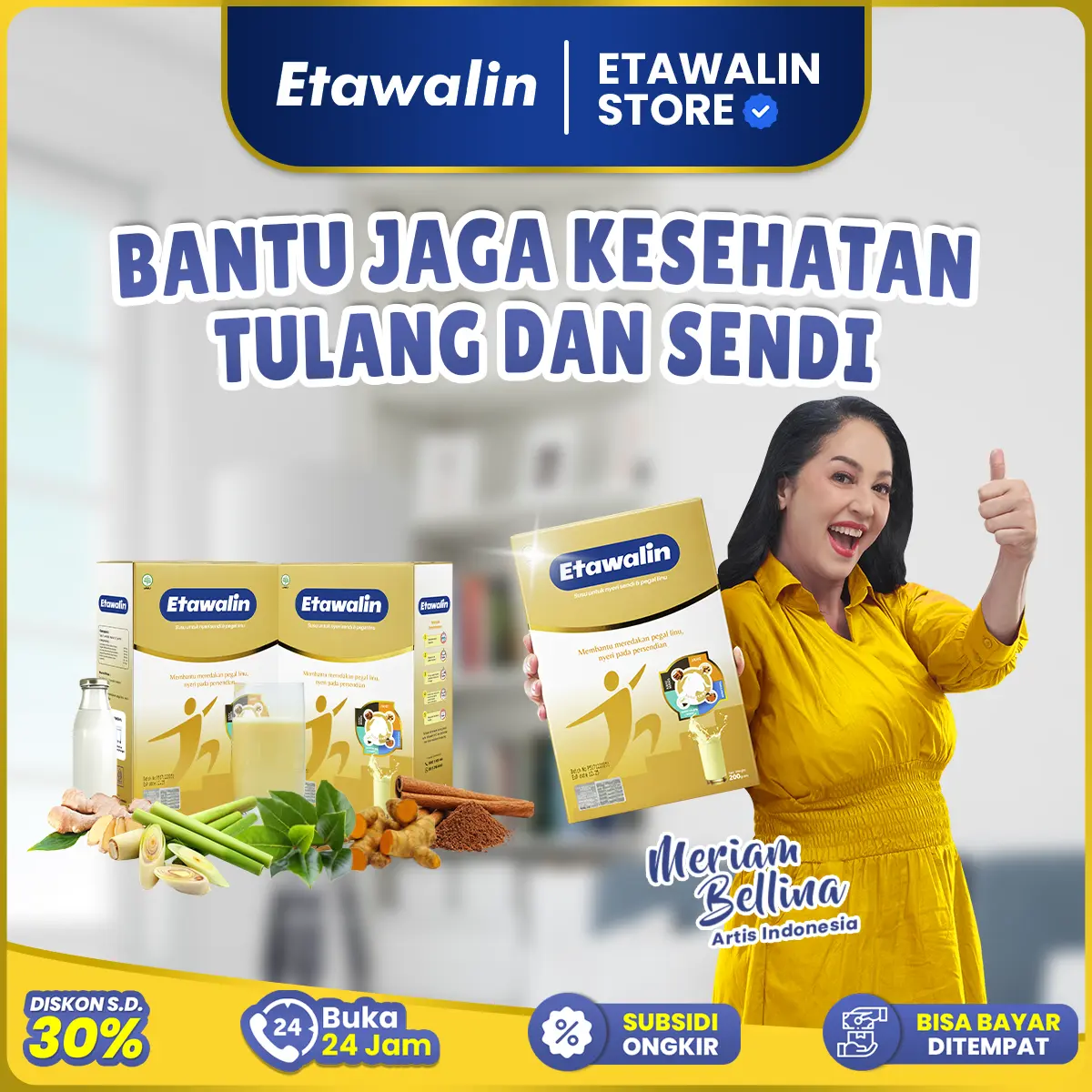 PAKET 2 BOX II PAKET REKOMENDASI II BANTU JAGA TULANG SENDI II SUSU ETAWALIN ORIGINAL 200 GRAM | BPOM | AKUN RESMI ETAWALIN Minuman Bubuk yang terbuat dari bahan rempah alami