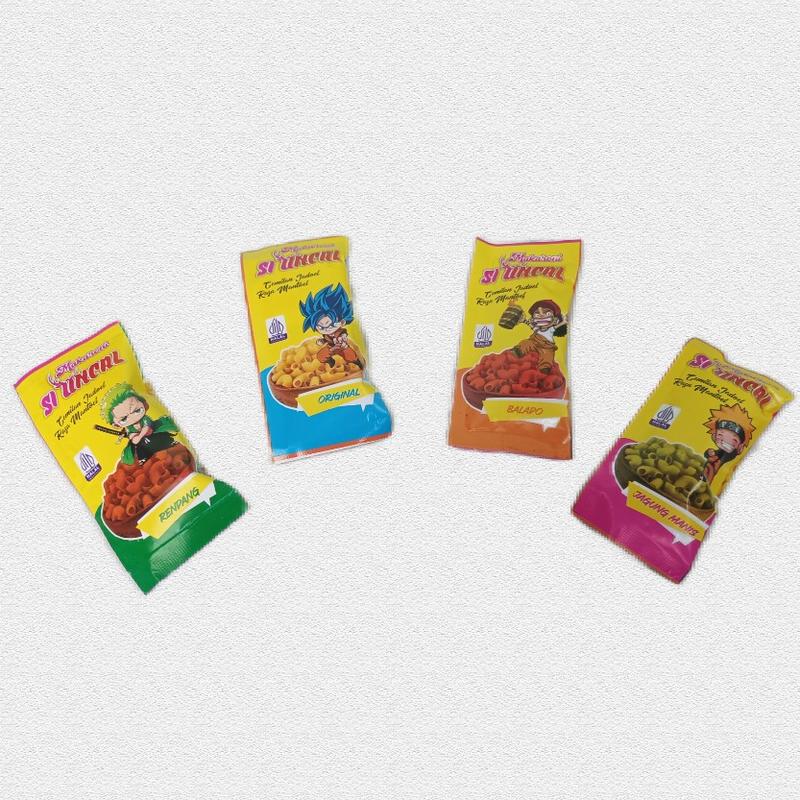 Product Introduction of Makaroni karakter seribuan  kemasan 1 pack (isi 20 pcs) mix 4 rasa 1