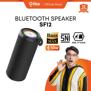 [EXCLUSIVE RUBEN ONSU] Olike Speaker Bluetooth SF12 |  10W Subwoofer Bass MAX  | TWS Pairing connectivity  | LED Ambient Light  | IPX5 Waterproof  | Garansi 1 Tahun
