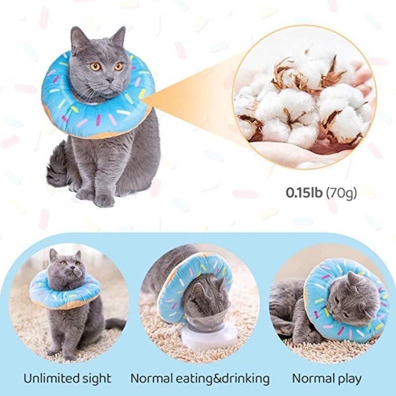 Product Introduction of XS/S/M/L Cat Elizabeth Collar Doughnut Shape Recovery Collar Protective E-Collar Anti Lick Kucing Adjustable Collar Neck Cone Collar 4