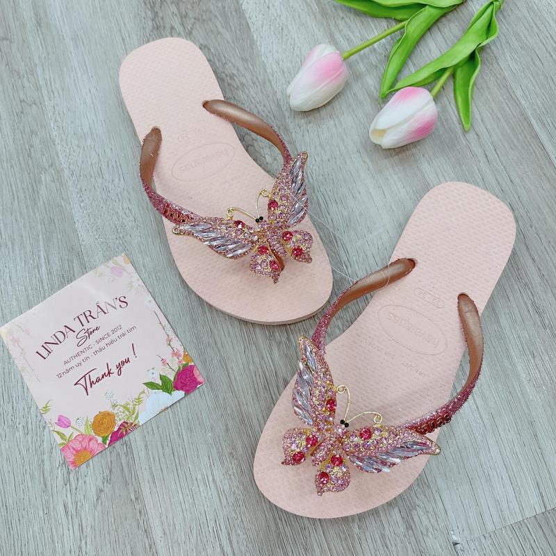 DÉP HAVAIANAS KIM TUYẾN HỒNG 22 MIX CHARM - LINDATRAN