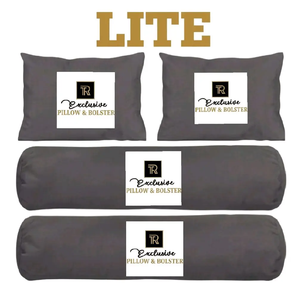 [ISI 4] PAKET LITE DEEP GREY BANTAL GULING COTTON