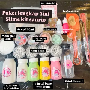 SANRIO SLIME KIT LENGKAP slime kit 4in1 BY kiyowoo_DIY MAINAN ANAK ANAK SLIME CHARACTERS
