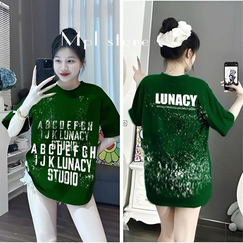    BST Hè 35-80kg   Áo thun mùa hè vẩy mực in LUNACI  full áo  áo  Nữ cổ tròn  mặc hè  Vải thun Poli 