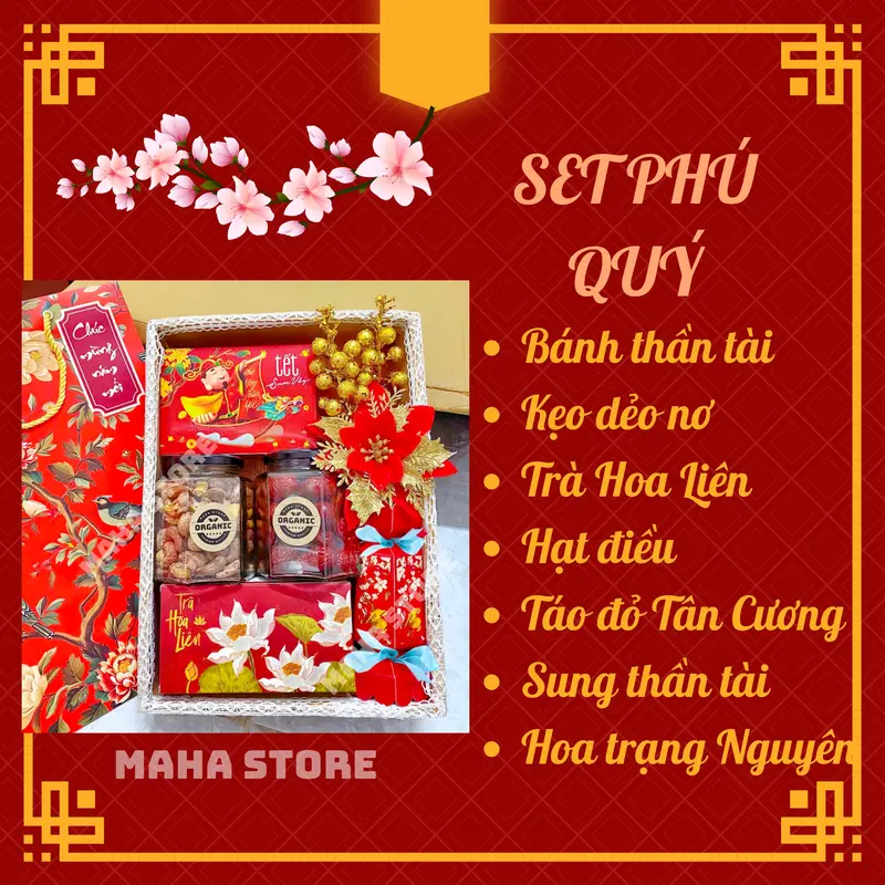 Sét quà tết 2026 mix 5 sản phẩm 2 loại hạt dinh dưỡng, bánh kẹo - khay ren