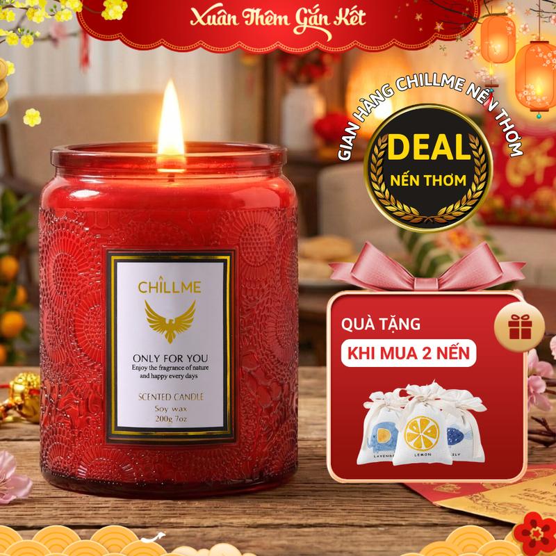Nến thơm phòng tinh dầu chillme quà tặng decor thư giãn trang trí - LXR