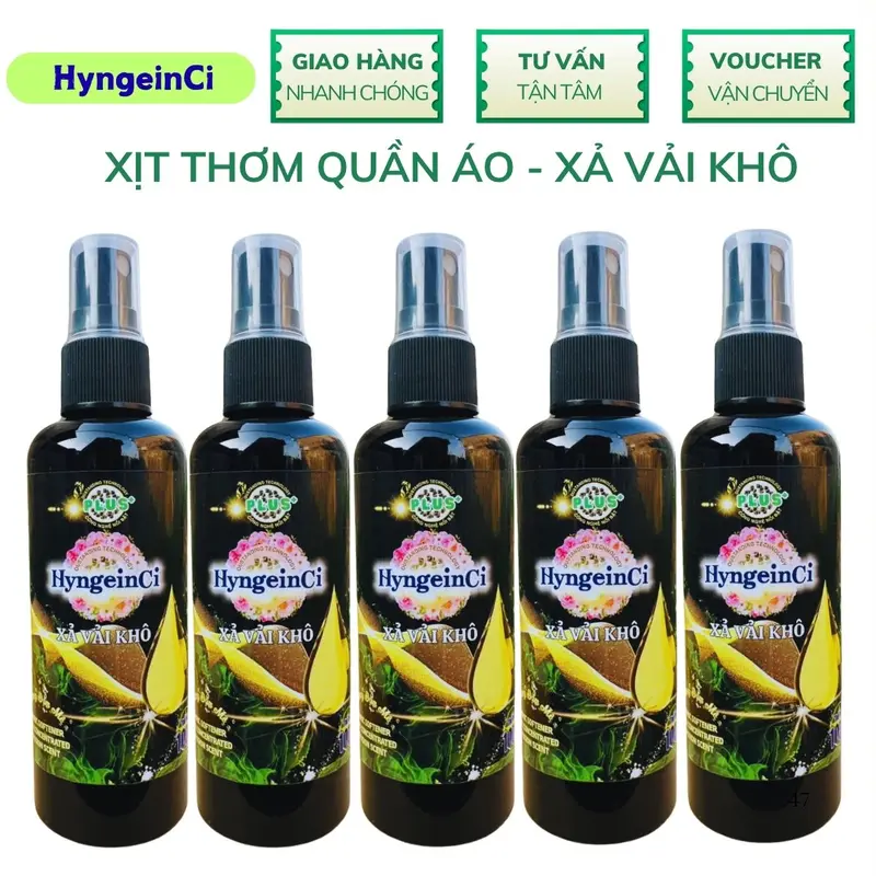 [Combo mới 3 TẶNG 2] Xịt thơm quần áo HyngeinCi Có 3 mùi hương - Xả vải khô hương thơm bền lâu, quần áo thơm dai - Chai 100ml nước Xịt thơm quần áo 2