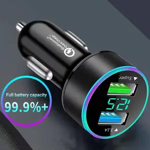 Car Charger Colokan Charger Mobil Dual Ports 3.1A 12V-24V With Digital LED
