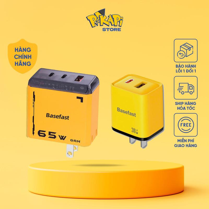 Basefast Củ Sạc Nhanh 65W GAN Công Suất Cao 20W 30W 40W 65W Chuẩn PD An Toàn Tuyệt Đối Bảo Hành 2 Năm Hàng Chính Hãng