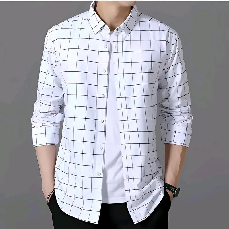 kemeja pria lengan panjang motif kotak flanel elegan distro premium casual  Surfing unisex Santai Semi Lembut Baju Kain Nyaman