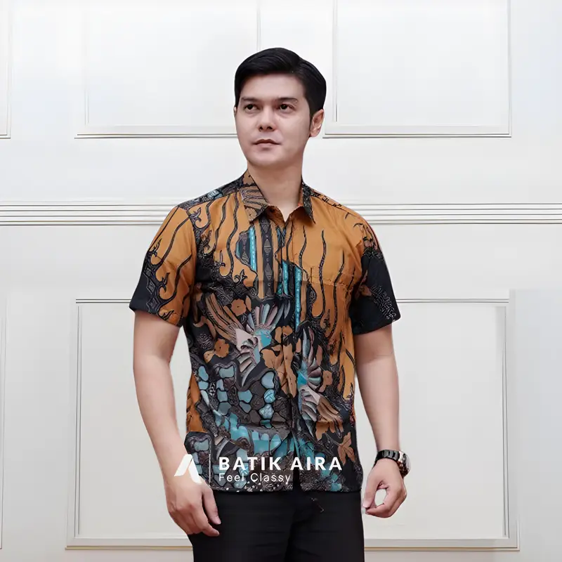 Kemeja Batik Pria batik premium lengan panjang terbaru 2024 cowok batik pria pendek anak laki Hem 7