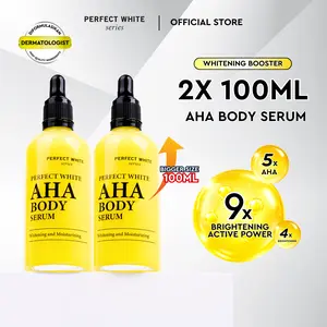 [2pcs] [100ml] PERFECT WHITE AHA Body Serum Whitening & Moisturizing | Serum Badan Memutihkan Mencerahkan Pencerah Tubuh Campuran Hand Handbody Lotion Lactic Glycolic Acid