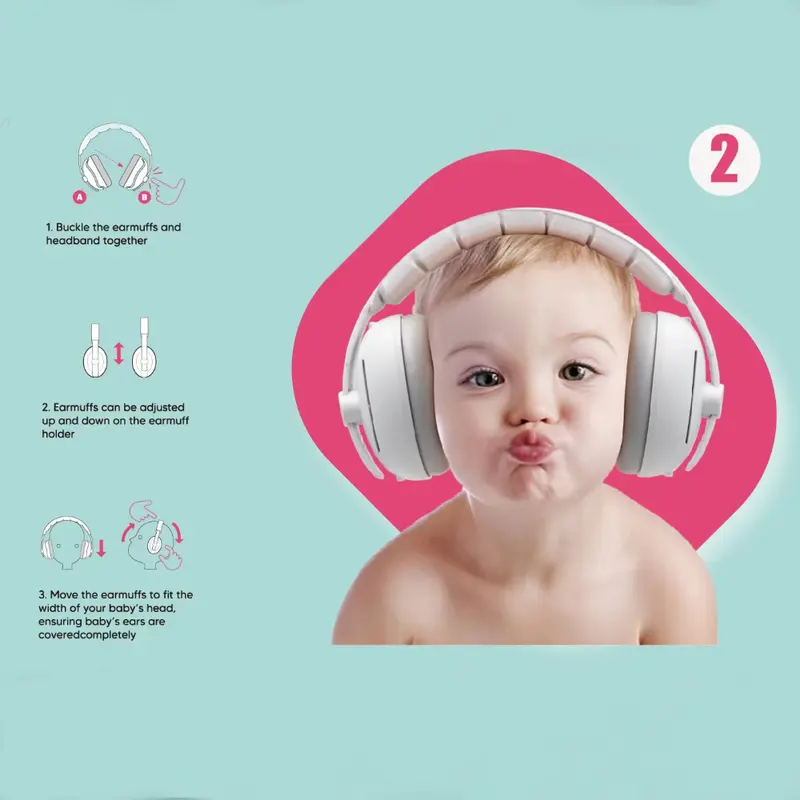 Tai nghe bảo vệ Tai cho Em Bé chất lượng cao, 2 trong 1, cải thiện giấc ngủ, thiết kế Có Thể Chuyển Đổi, khử tiếng ồn cho Em Bé, có thể điều chỉnh, bền, có thể được sử dụng như một chiếc bịt tai giảm tiếng ồn 4