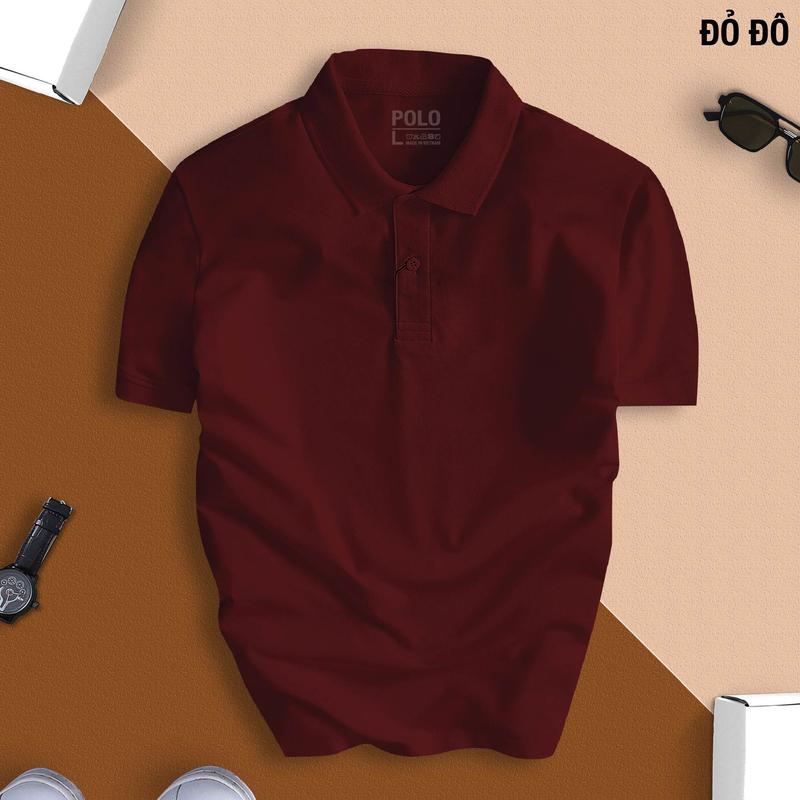 Áo phông POLO TRƠN BASIC CVC cổ bẻ vải cá sấu màu vàng sang trọng, lịch lãm, thoáng mát Ngắn Tay
