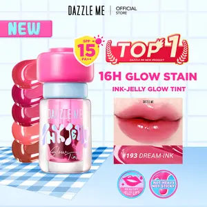 [NEW LAUNCH] Dazzle Me Ink-Jelly Glow Tint SPF 15 PA++ Longlasting Lip Tint 16 Jam Glow Lip Stain Tahan Lama Non-Sticky Lip Gloss Smooth Hydrating Jelly Texture Liptint