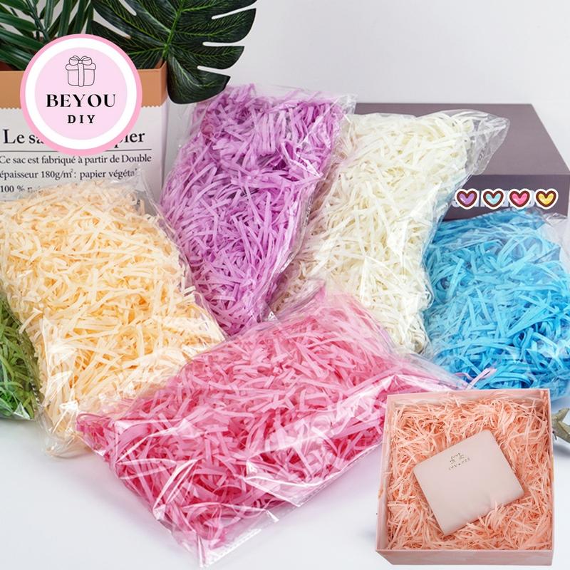  Giấy Rơm Giấy Vụn Giấy Sợi Lót Hộp Quà 50g - Giấy Chống Sốc Trang Trí Giỏ Quà Hộp Hoa Nhiều Màu 