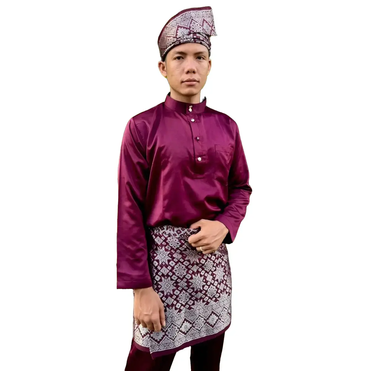 (DEWASA) SET TANJAK DAN SONGKET MODEL LILIT KHAS MELAYU (TIDAK TERMASUK BROS)