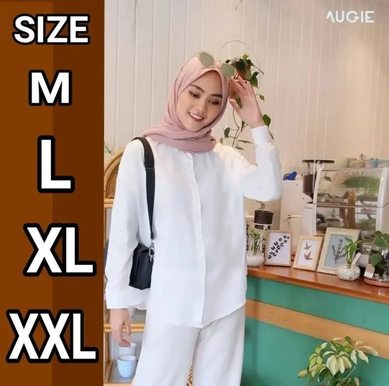 Baju Atasan Kemeja Basic Wanita Lengan Panjang Formal - Casual 0