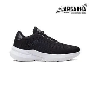 ARSAKHA Sepatu Original Sneaker Sekolah Olahraga Sport Running Phylon Empuk Ringan Pria Dan Wanita Sepatu Jogging Hitam Size 36-46