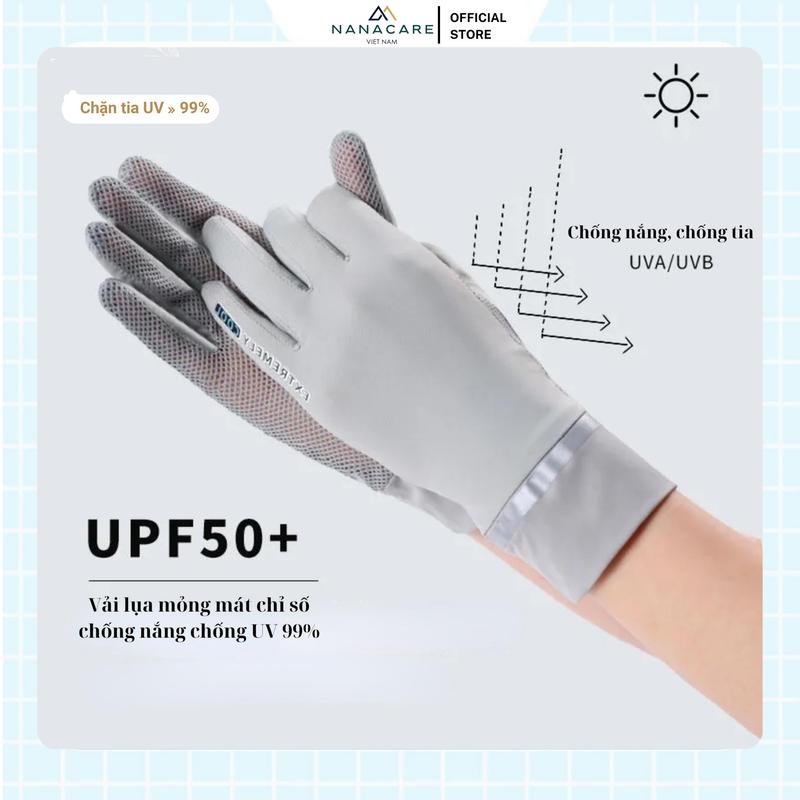 Găng tay chống nắng UPF50+ chống tia UV thoáng khí cho nữ chạy xe đạp/ thể thao Sport Chống Trơn