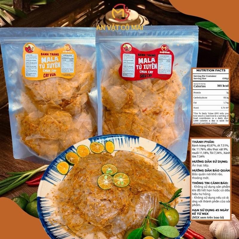 Bánh Tráng MALA TỨ XUYÊN Chua Cay - Túi 500Gr Ăn Vặt Cô Mai