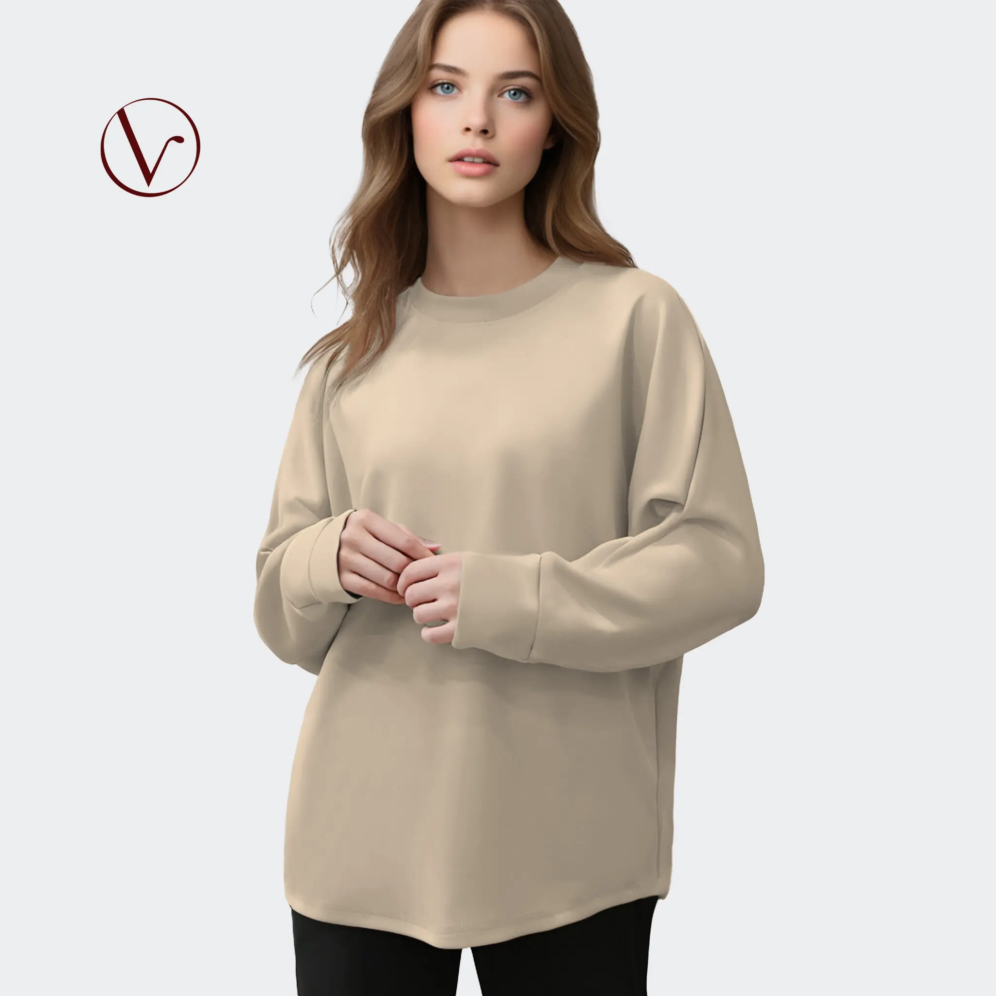 VERMILLION Athleisure V17017 Scuba Batwing Blouse M To L
